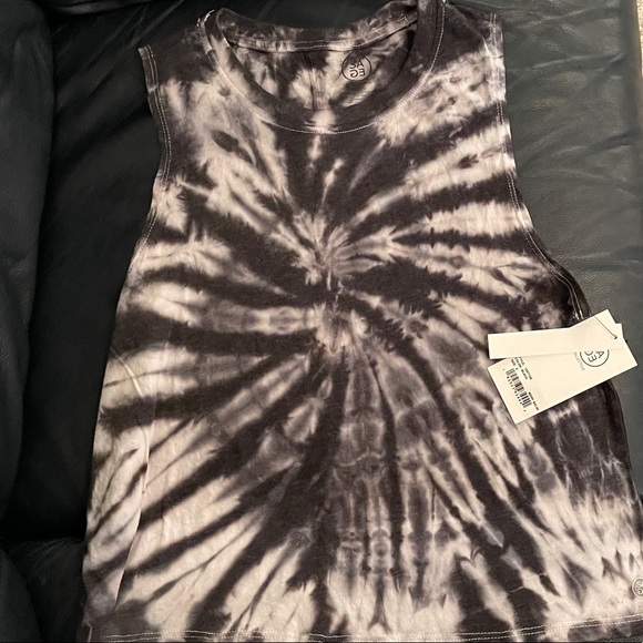 NWT tie dye sleeveless top small(black/white) S - Picture 2 of 6